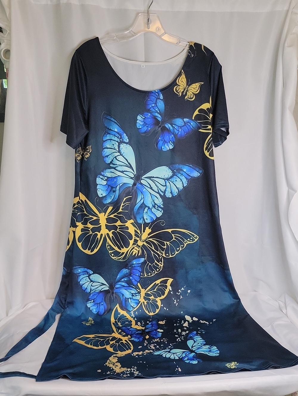 Women’s Navy Blue Butterfly Print Tunic Top